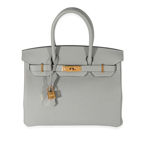 HERMES Togo Birkin 30 Gris Mouette .